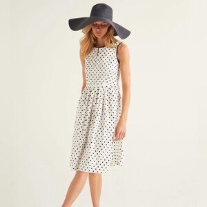 Boden Black & White Polka Dot Dress